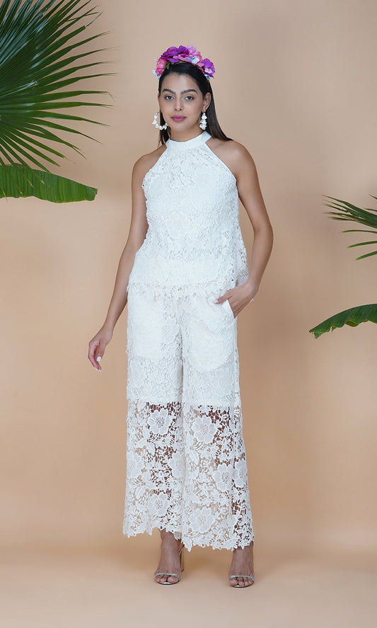 Boudair Lacey Halter Top