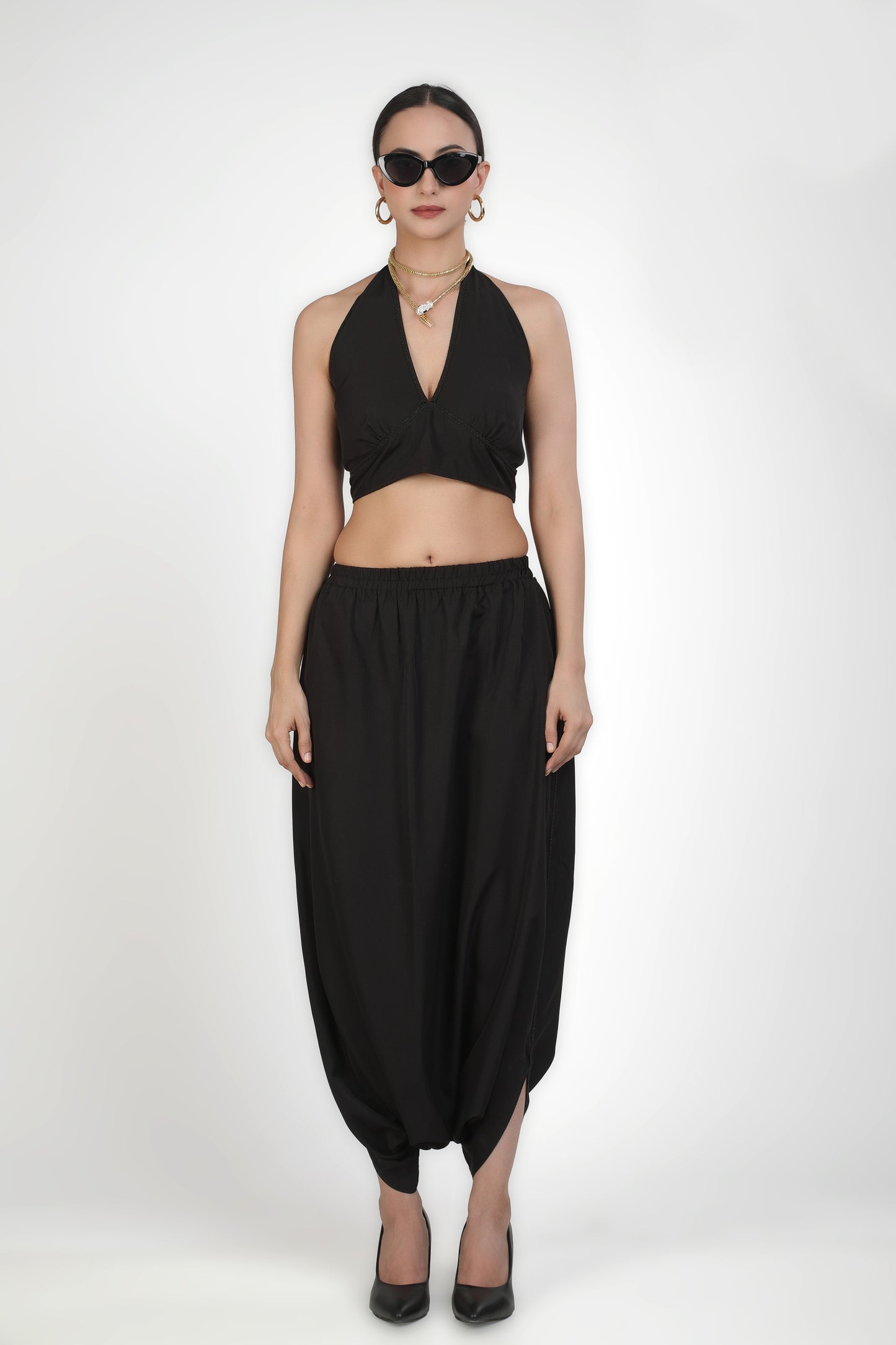 Bralette Shrug Parachute Pant Set
