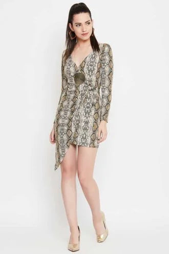 Brown Snake Print Dress