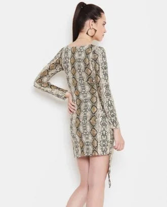 Brown Snake Print Dress