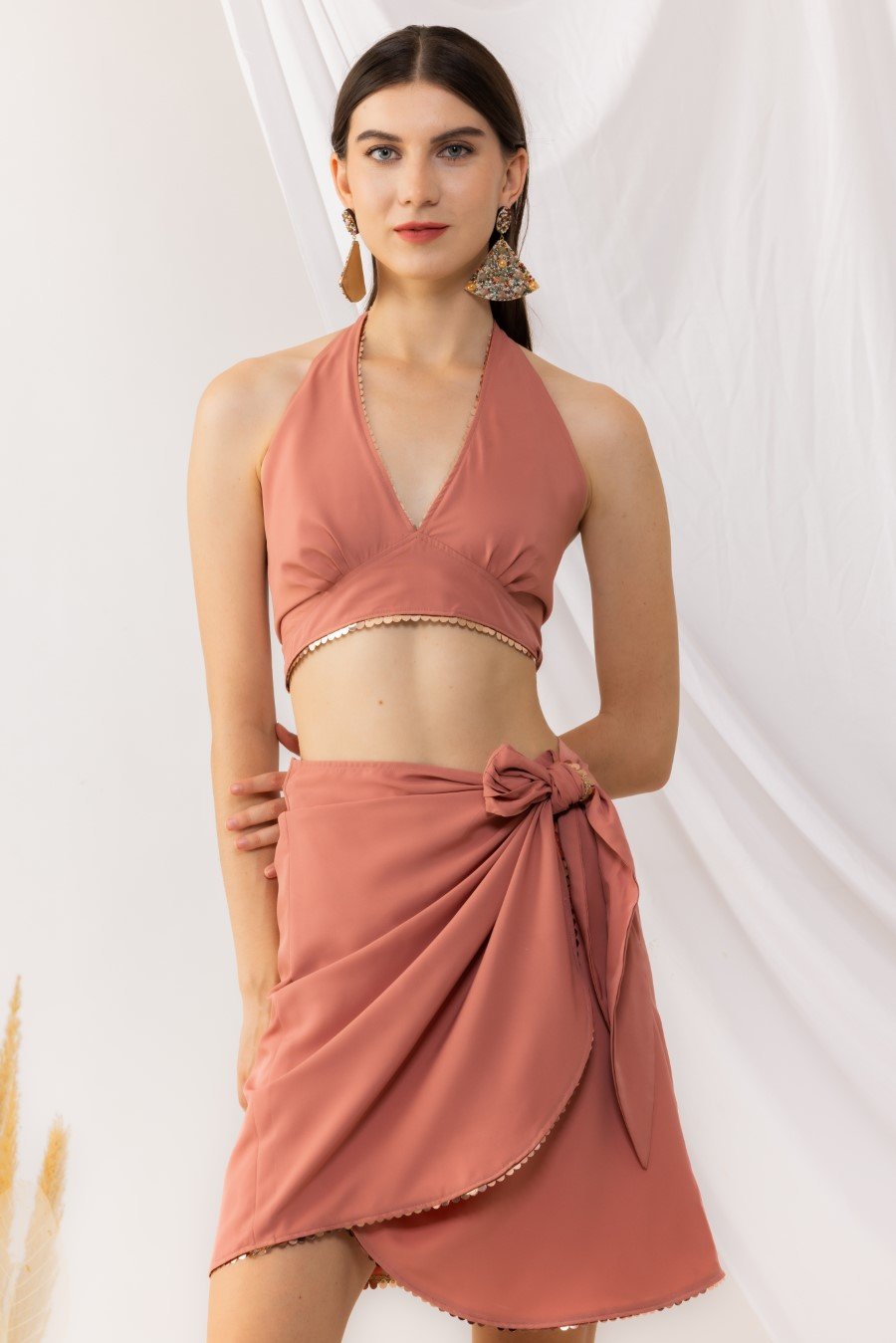 Coral Rose Tie Back Bralette