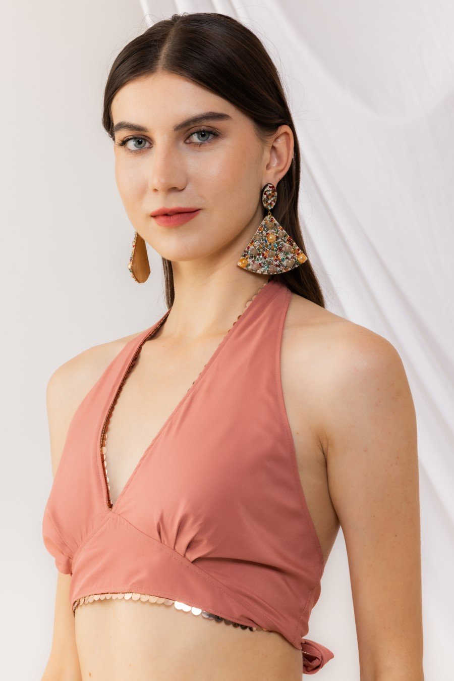 Coral Rose Tie Back Bralette