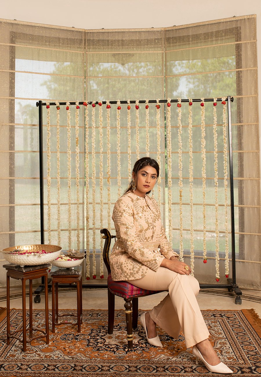 Kovet Embroidered Blazer Set