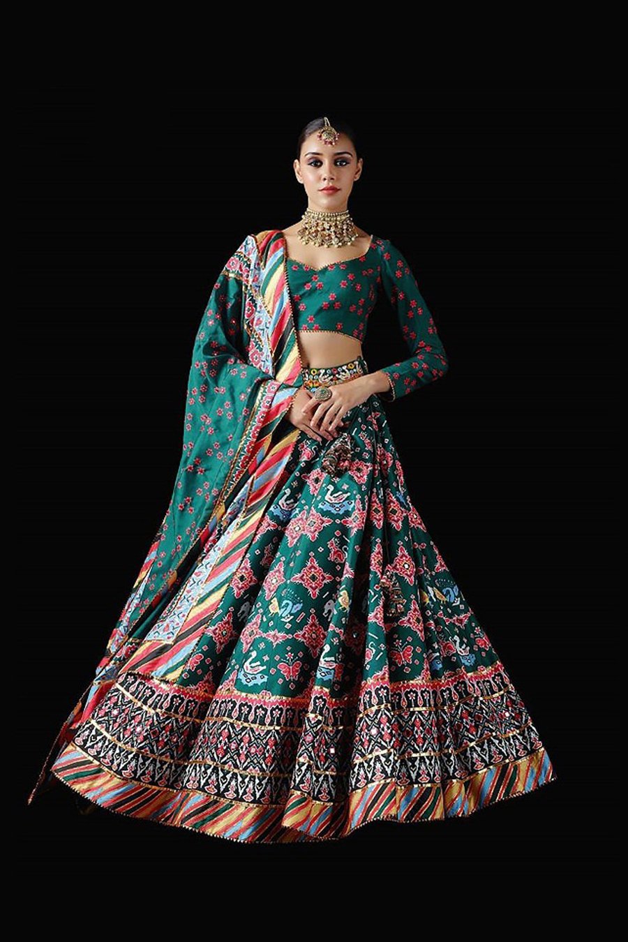 Green Patola Lehenga
