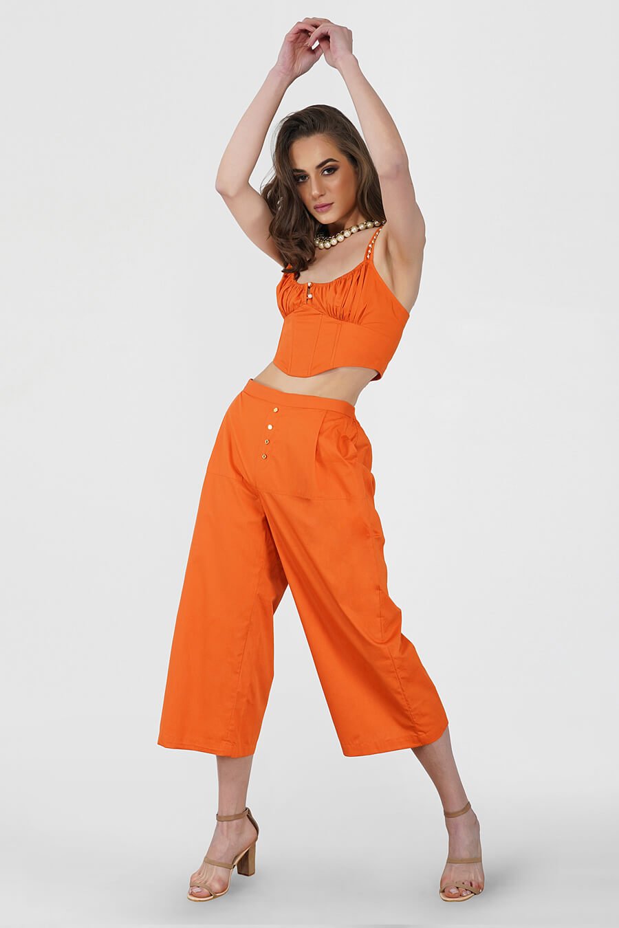 Gold Buttoned Culottes