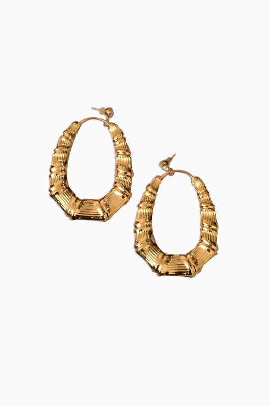 Golden Oval Earrings