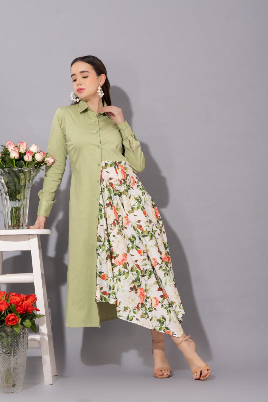 Green Asymmetrical Dress