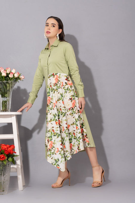 Green Asymmetrical Dress