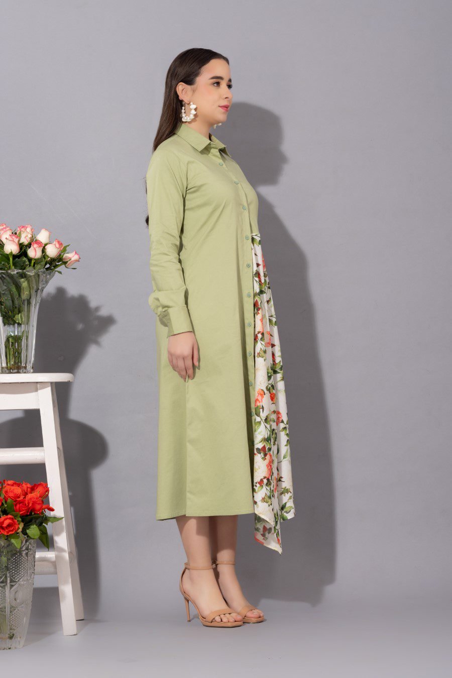 Green Asymmetrical Dress