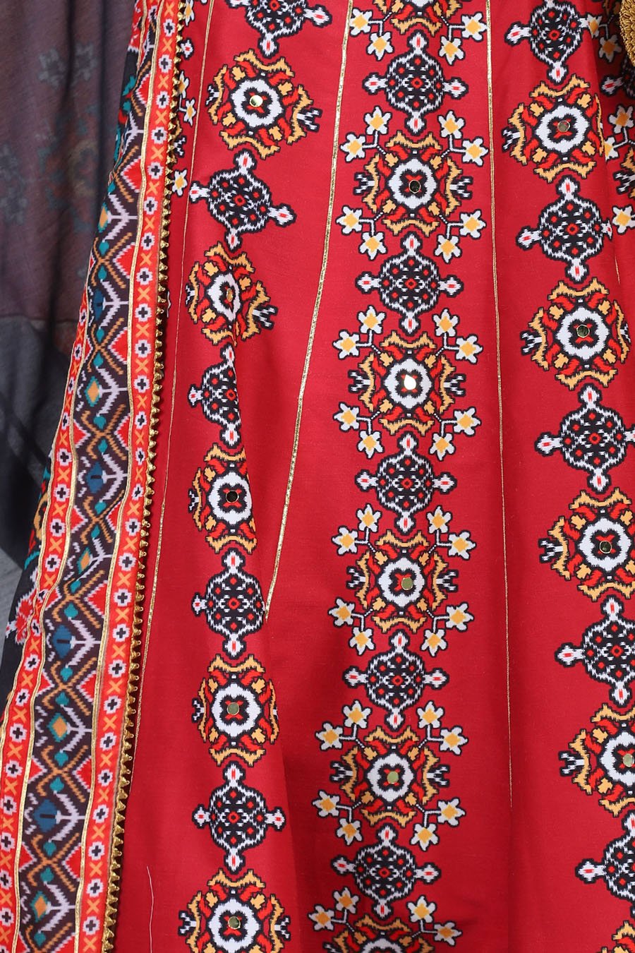 Red and Black Patola Lehenga