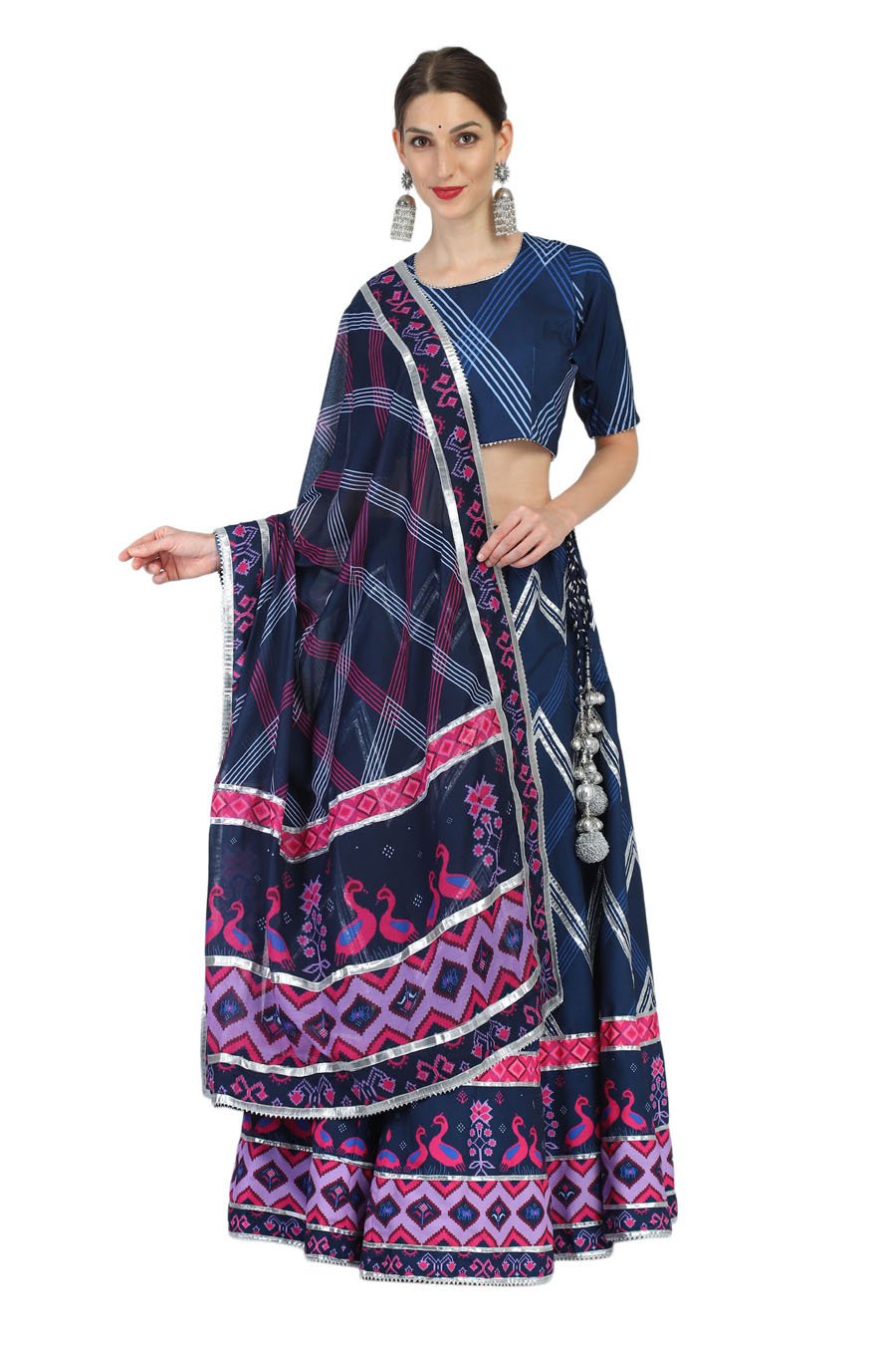 Blue Abstract Lehenga