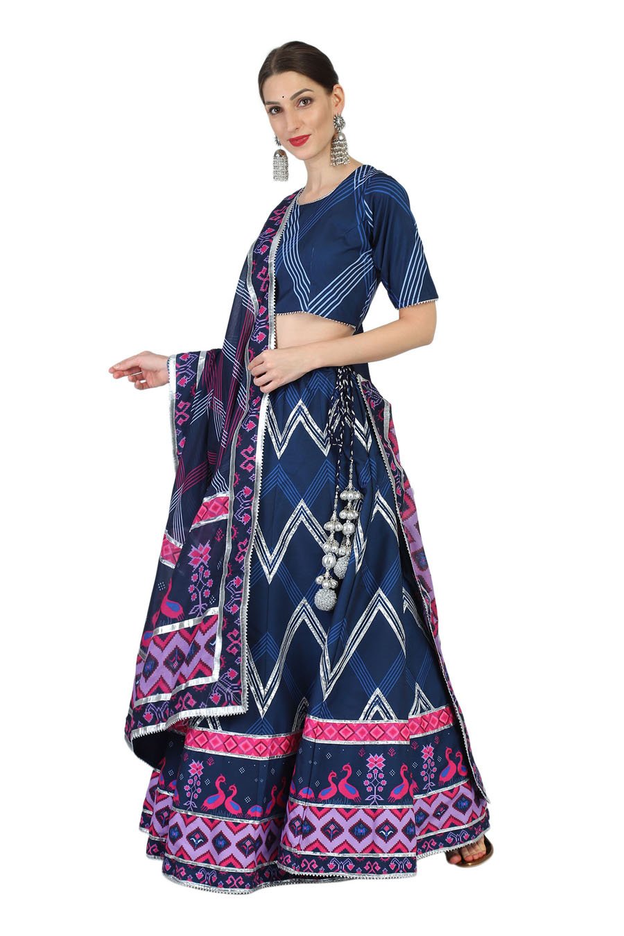 Blue Abstract Lehenga