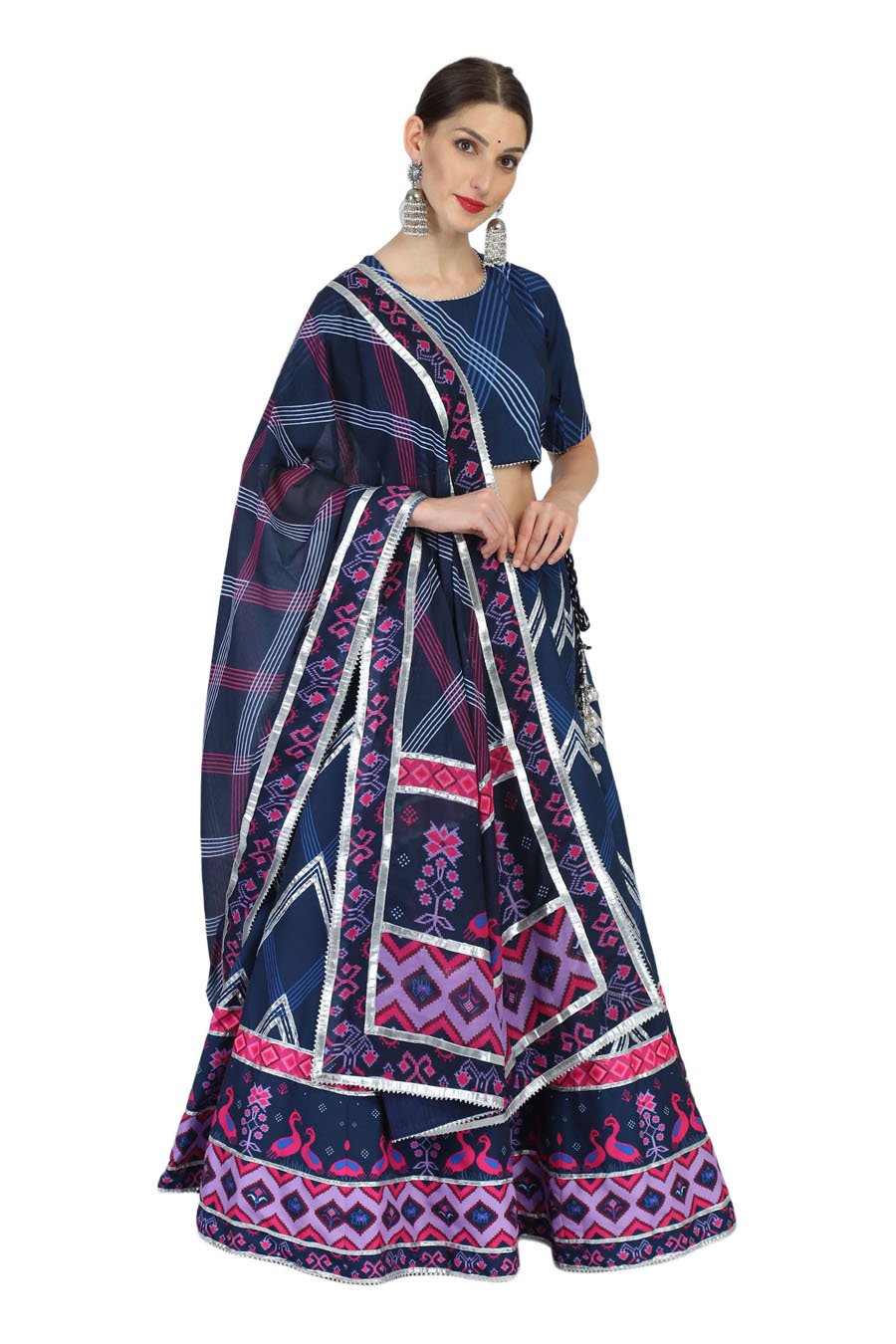 Blue Abstract Lehenga