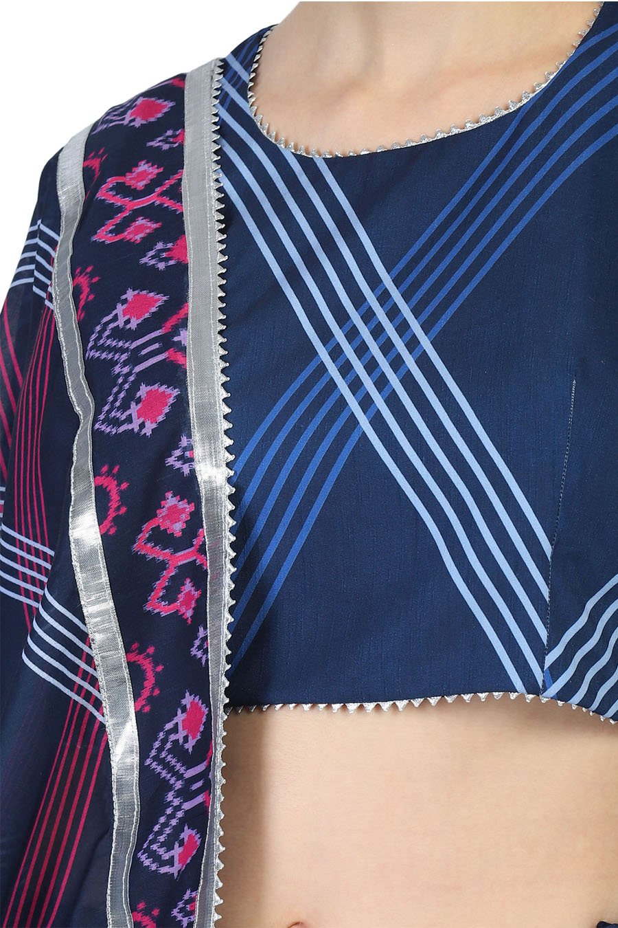 Blue Abstract Lehenga