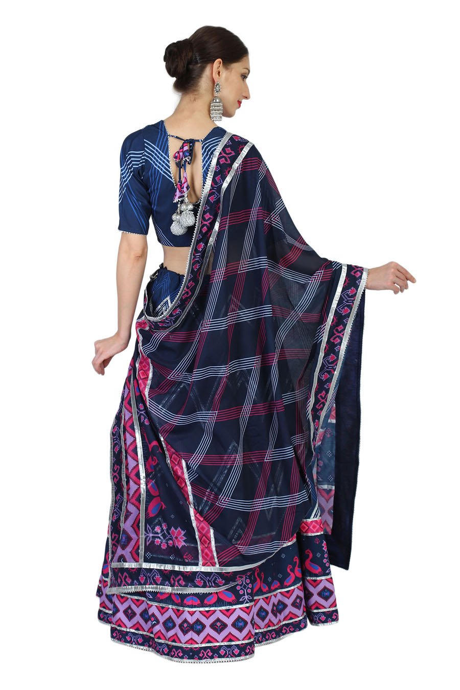 Blue Abstract Lehenga