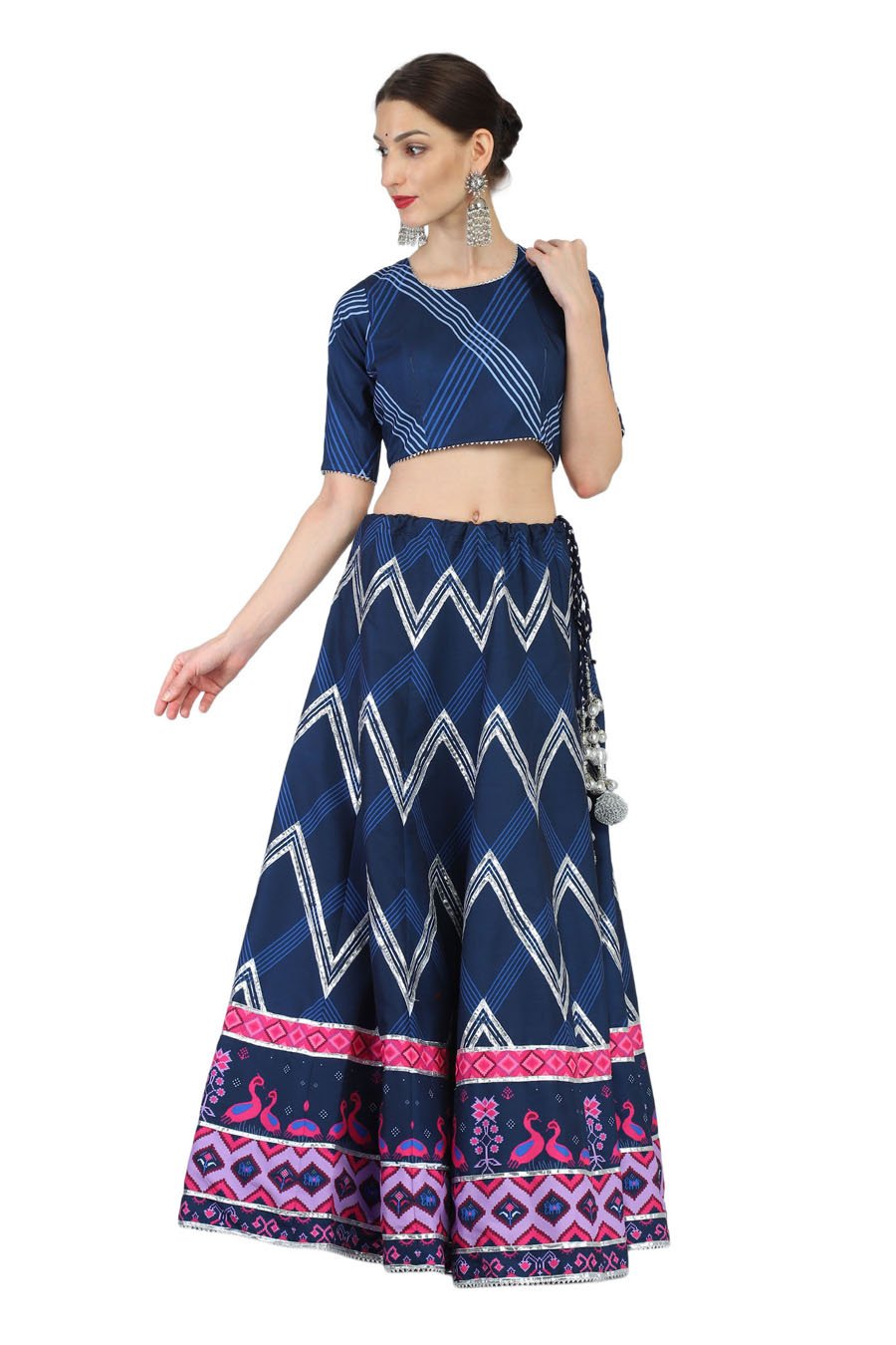 Blue Abstract Lehenga