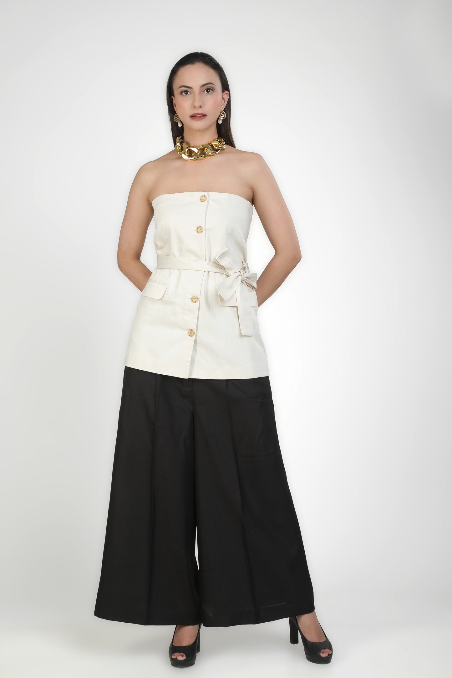 Ivory Tube Top Co-ord Set