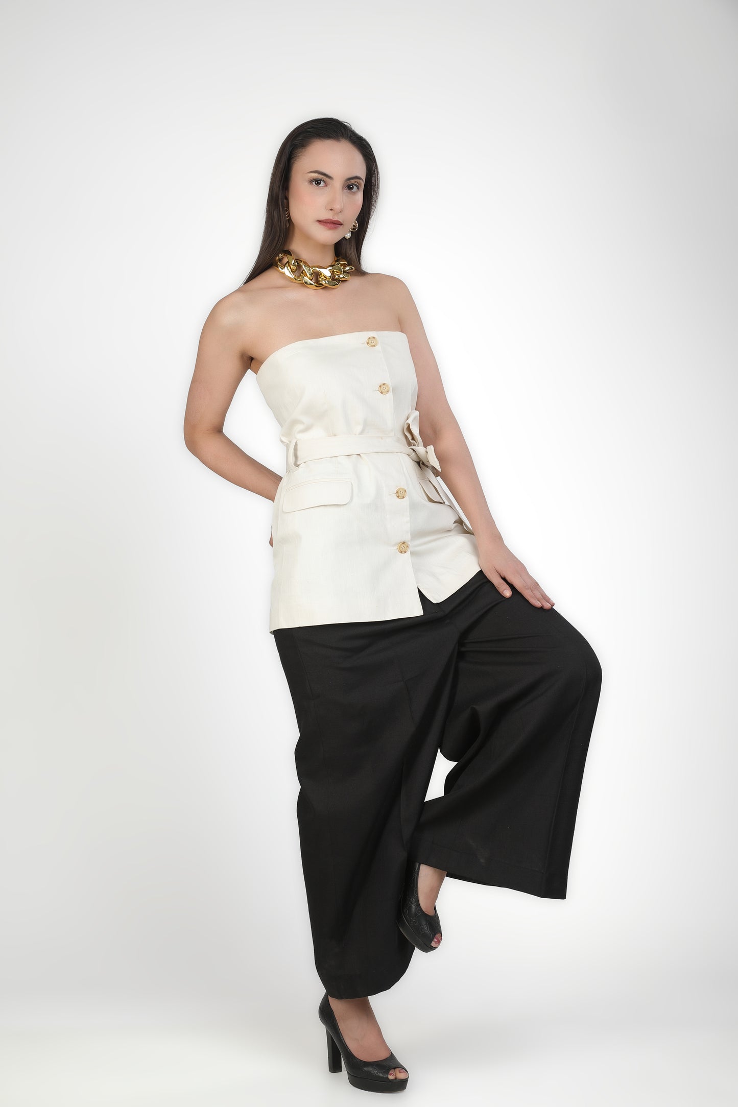 Ivory Tube Top Co-ord Set