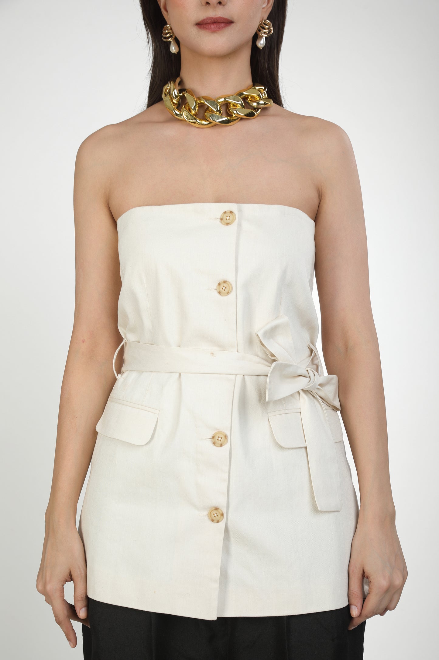 Ivory Tube Top Co-ord Set