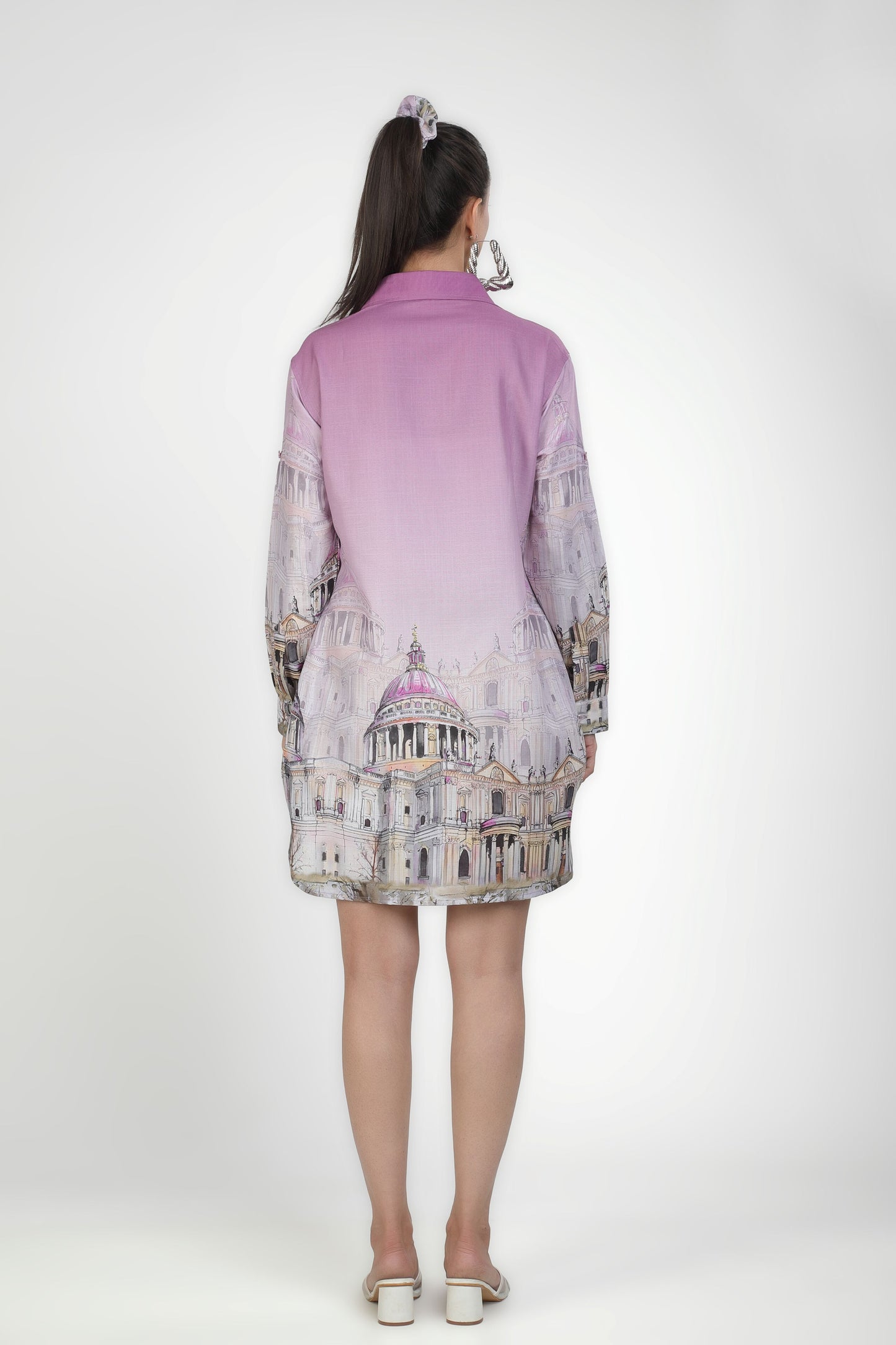 Lilac Landmark Shirt Dress