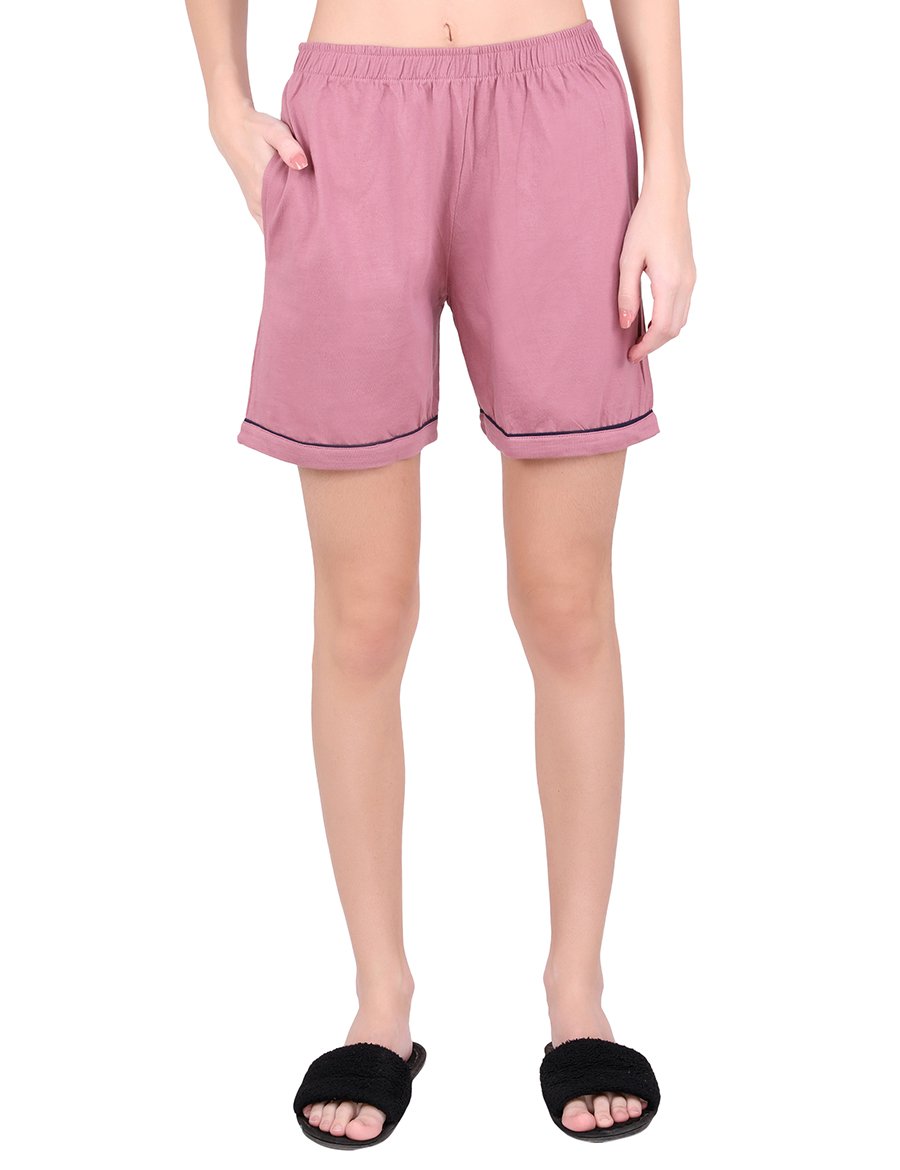 Solid Onion Pink Stylist Night Suit Set