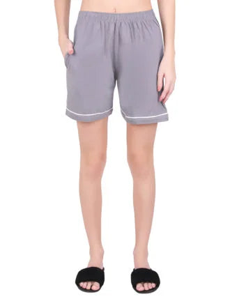 Solid Grey Stylist Night Suit Set