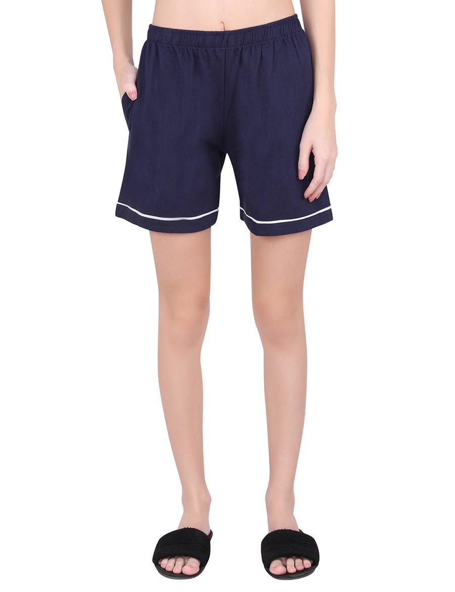 Solid Navy Blue Stylist Night Suit Set