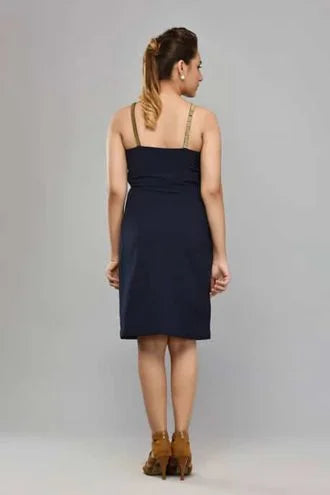 SAI 42 Navy Blue Halter Style Dress
