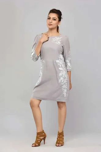 SAI 53 Grey Suede Dress