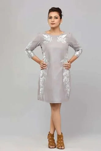 SAI 53 Grey Suede Dress