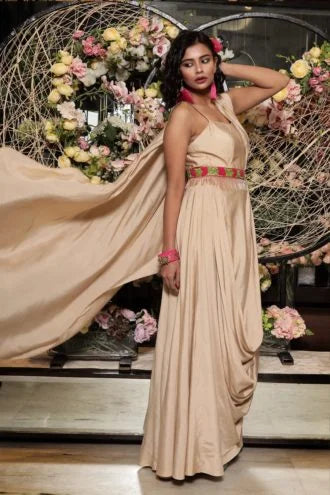 Nude Drapey Gown