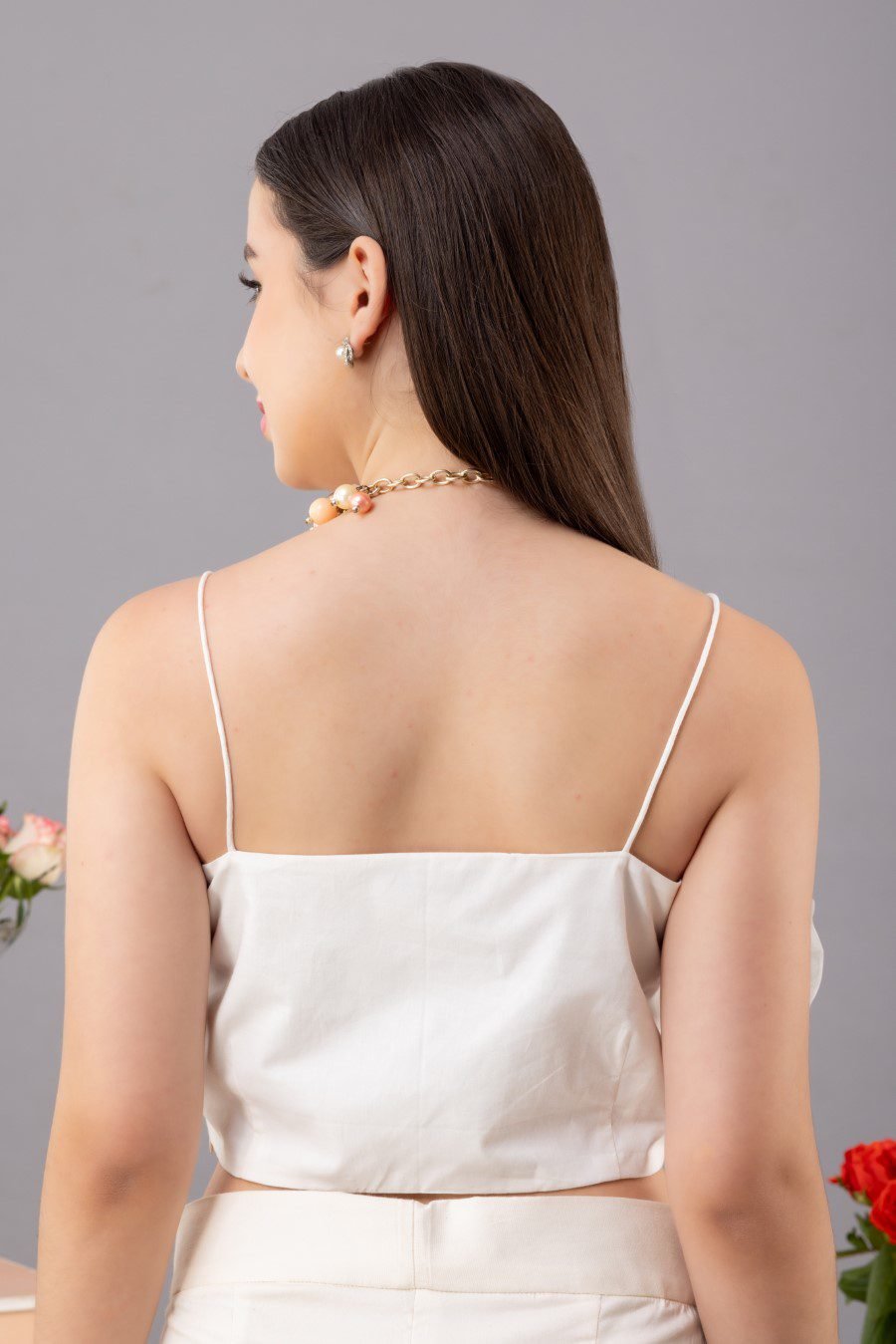 Organza Flower Crop Top