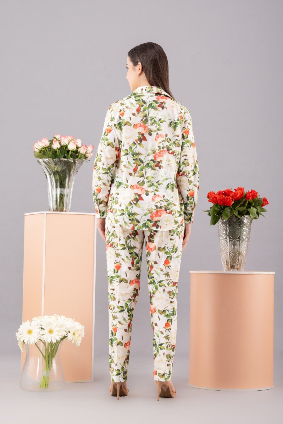 Printed Co-ord Set with attached Camisole (Set of 2)