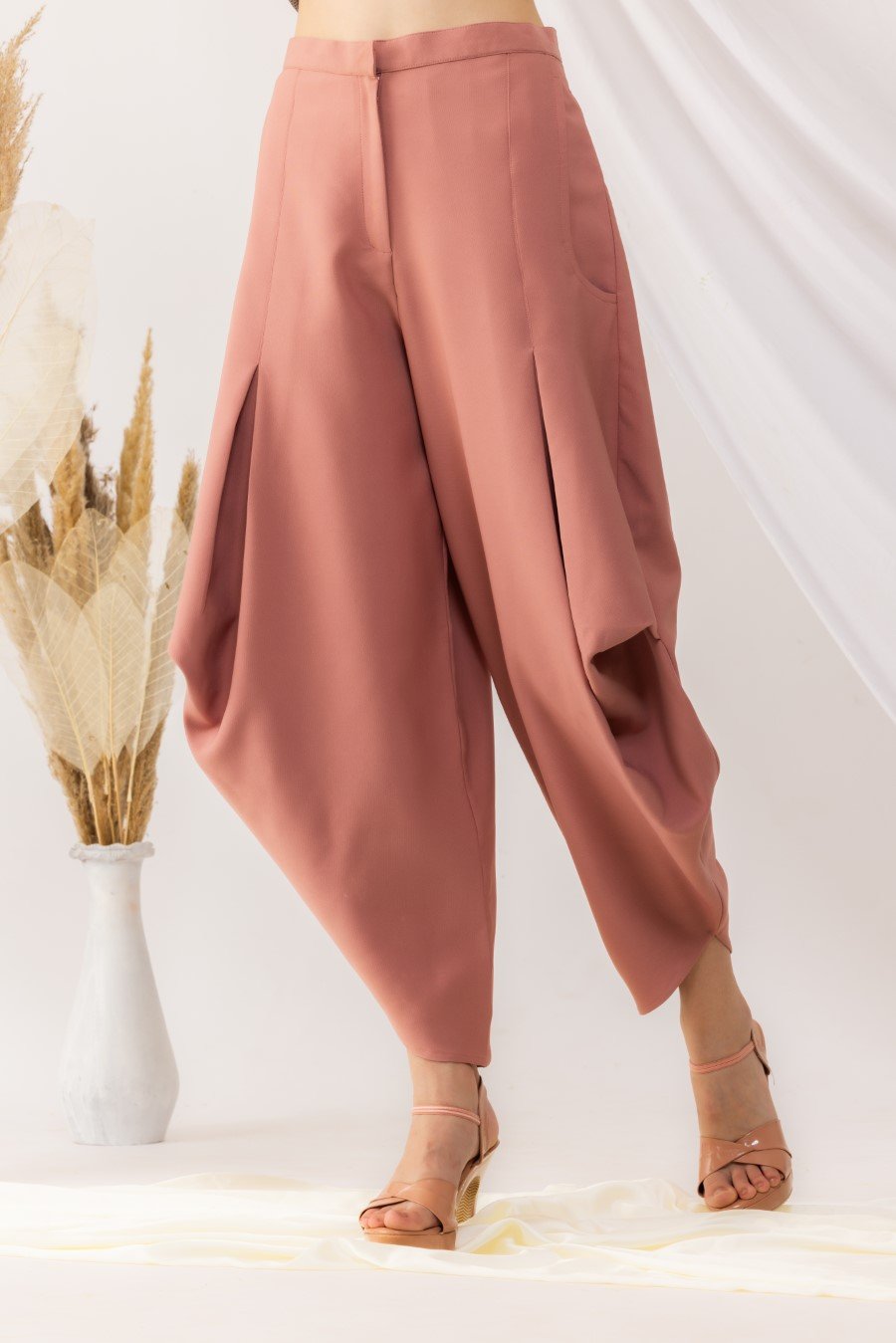 Rose Coral Dhoti pant