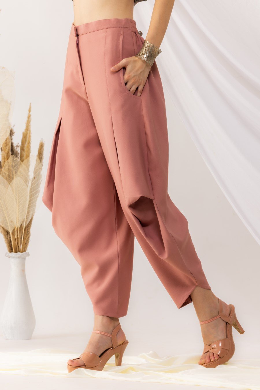 Rose Coral Dhoti pant