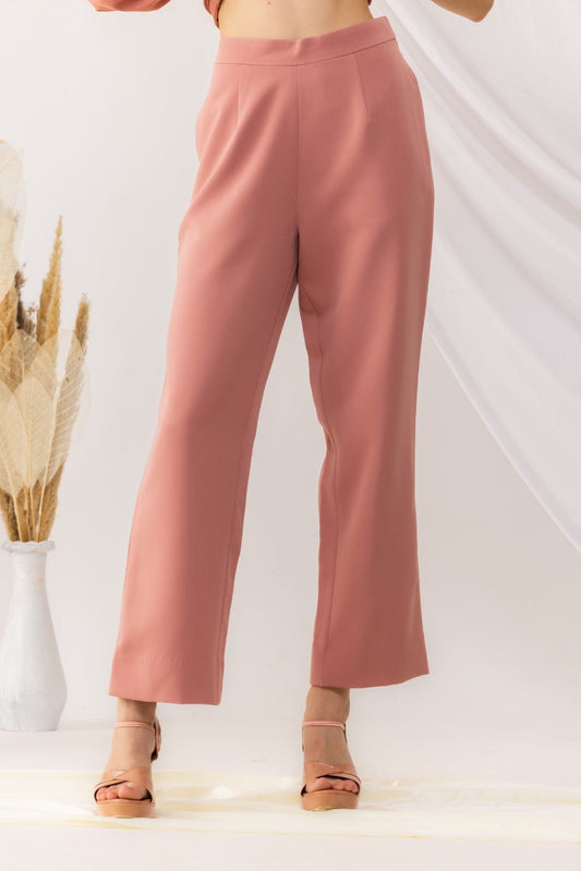 Rose Coral Straight Pant