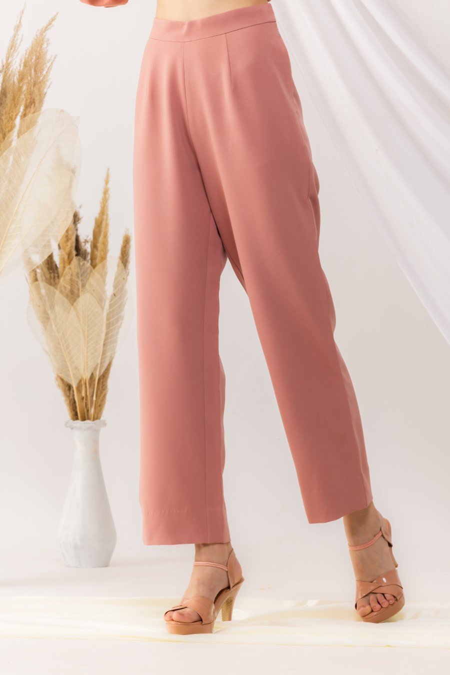 Rose Coral Straight Pant