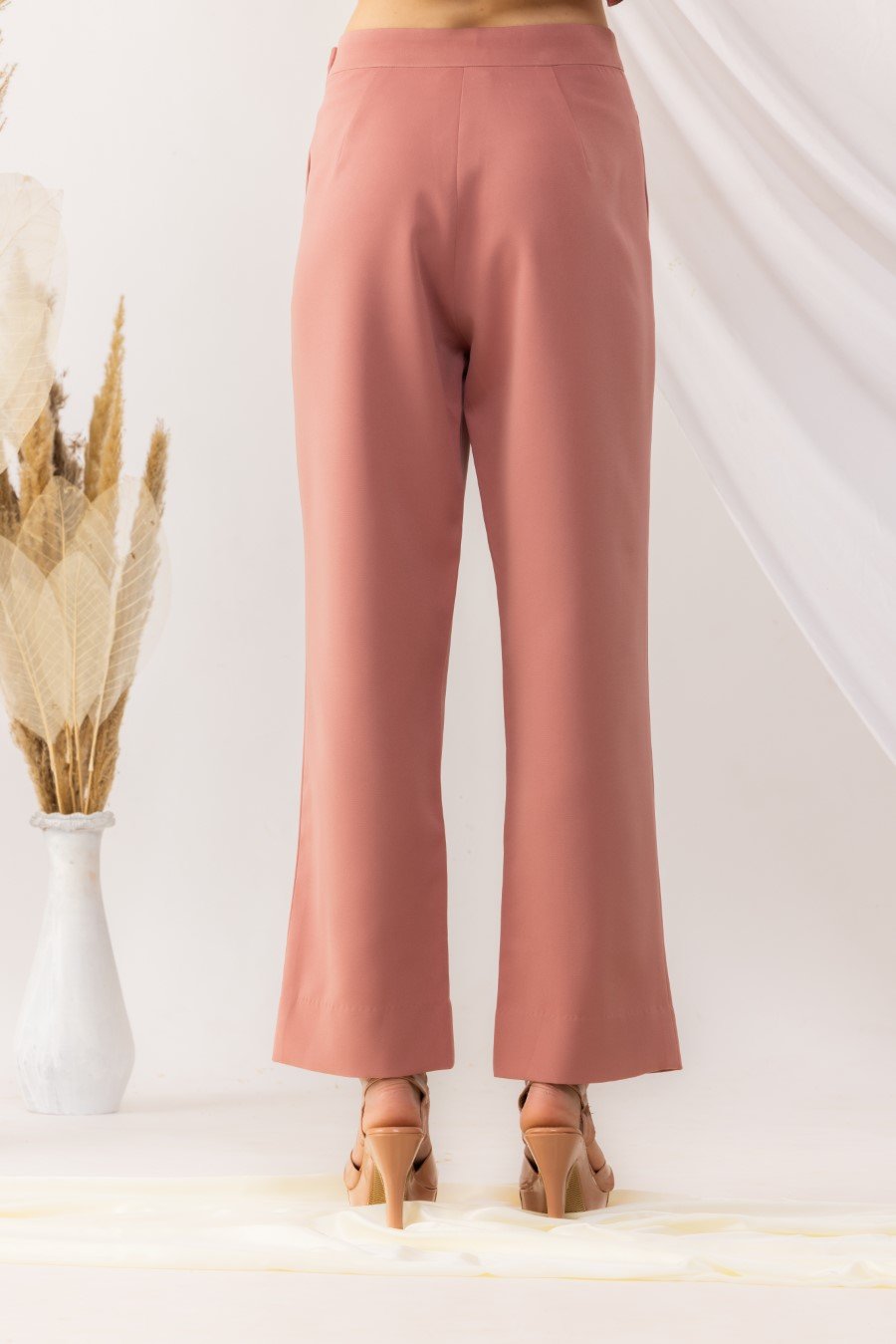 Rose Coral Straight Pant