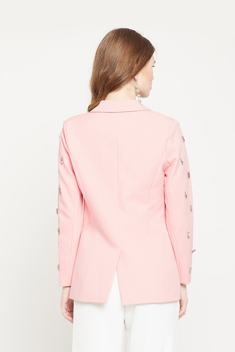 Pink Crystal Studded Blazer