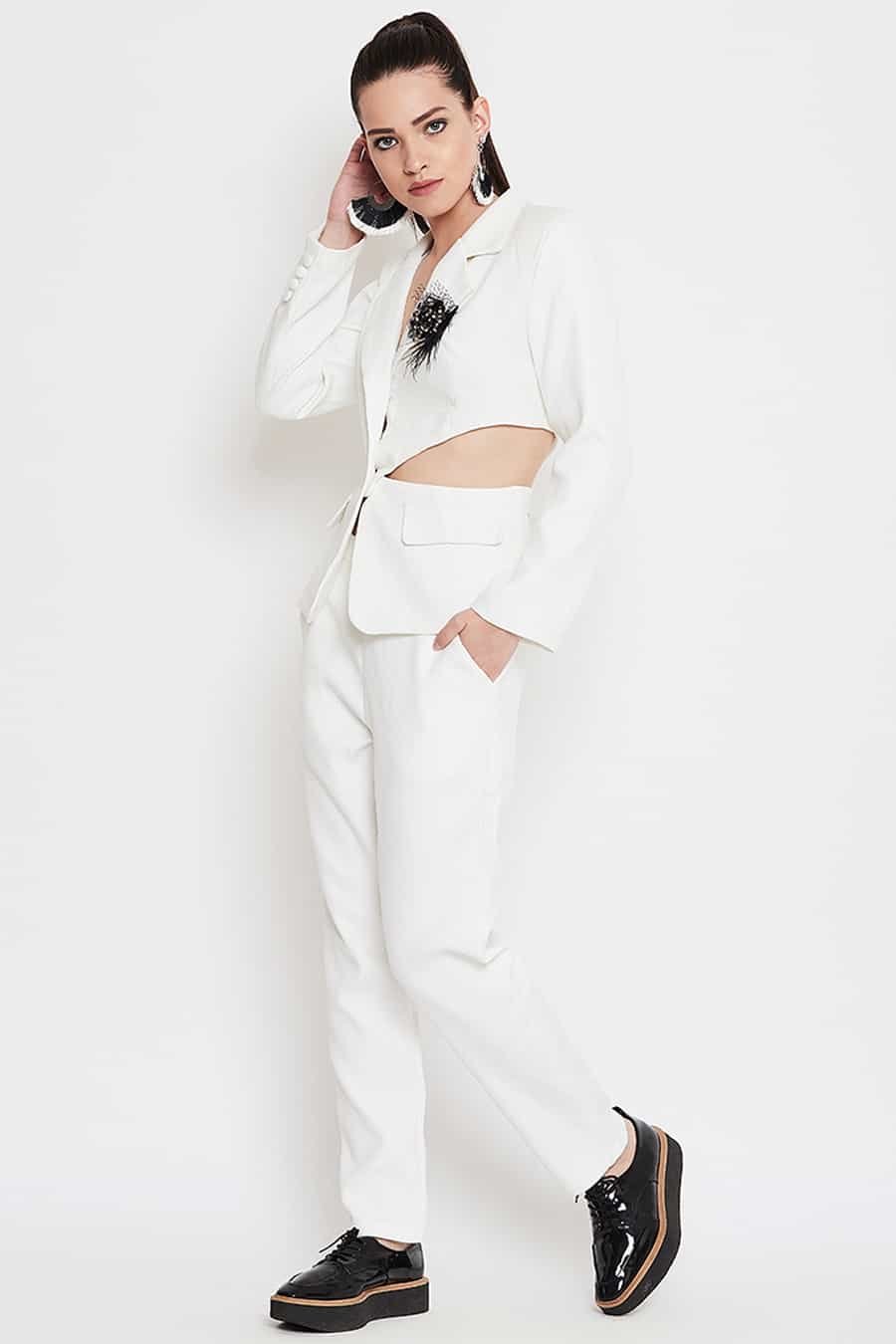 Waist cut blazer set