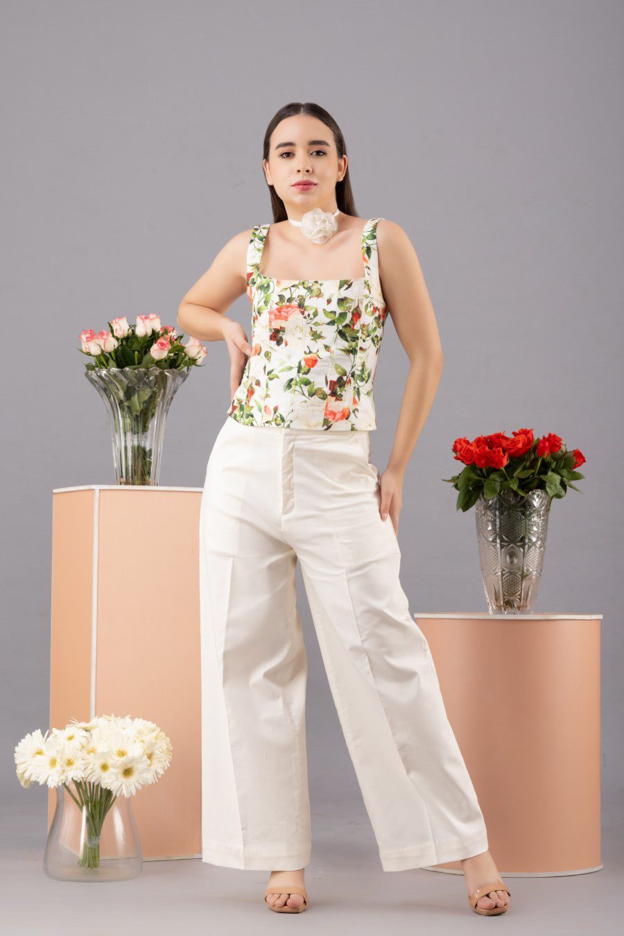 White Wide Leg Trouser