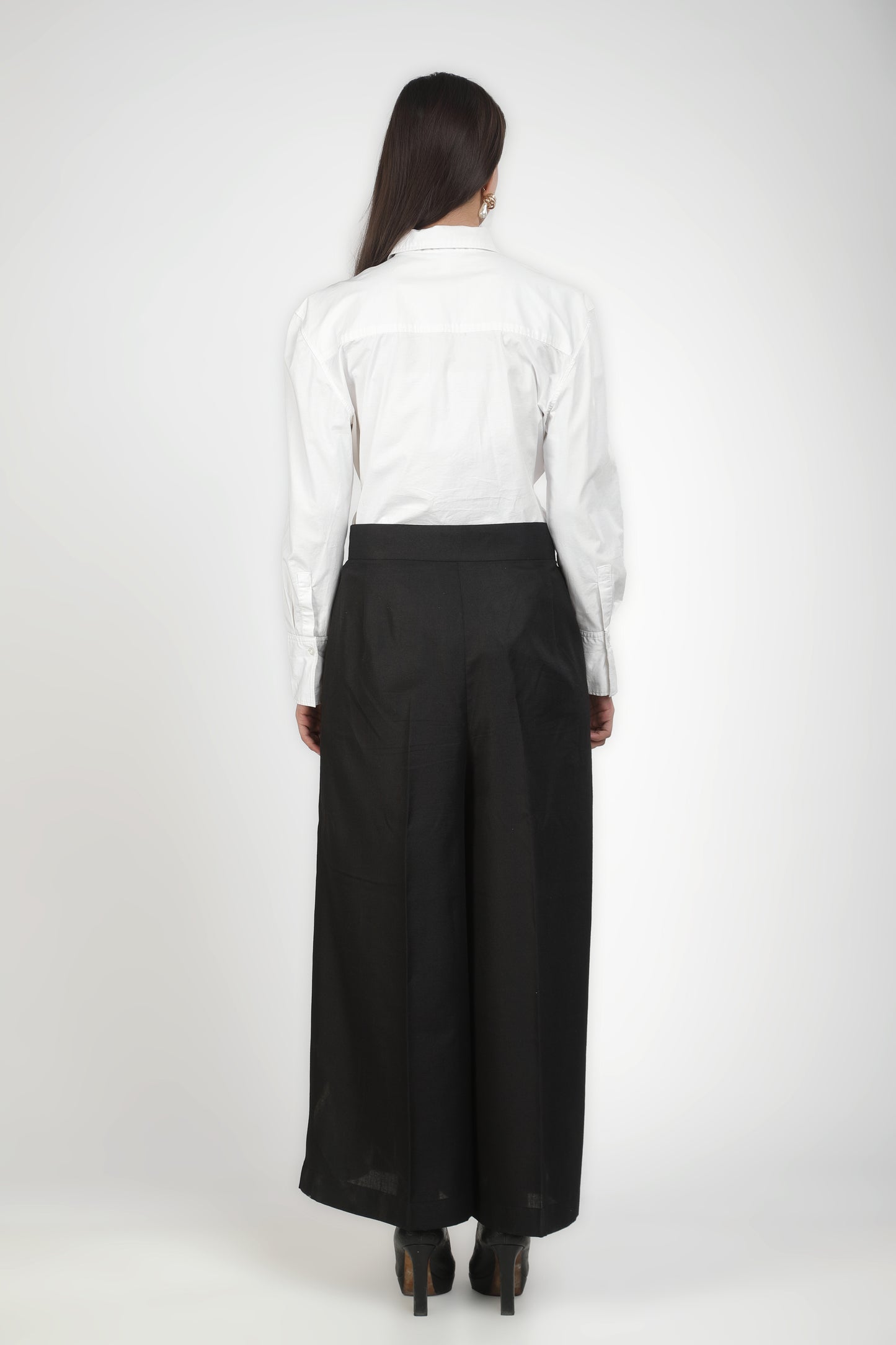 White Shirt With Black Sequins Bow