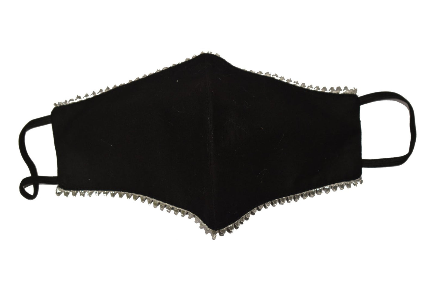 Black mask with silver triangle lace