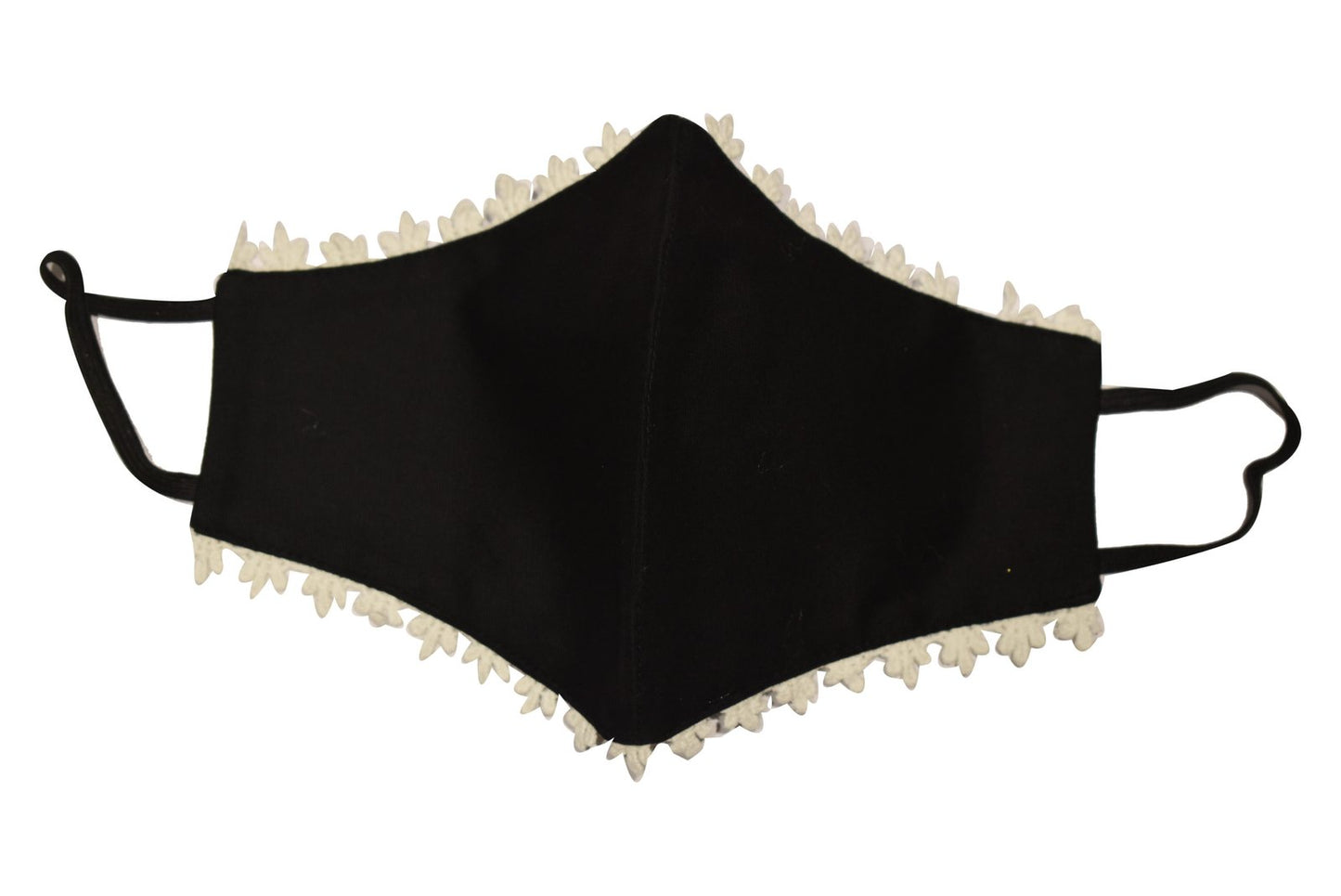 Black mask with white lace