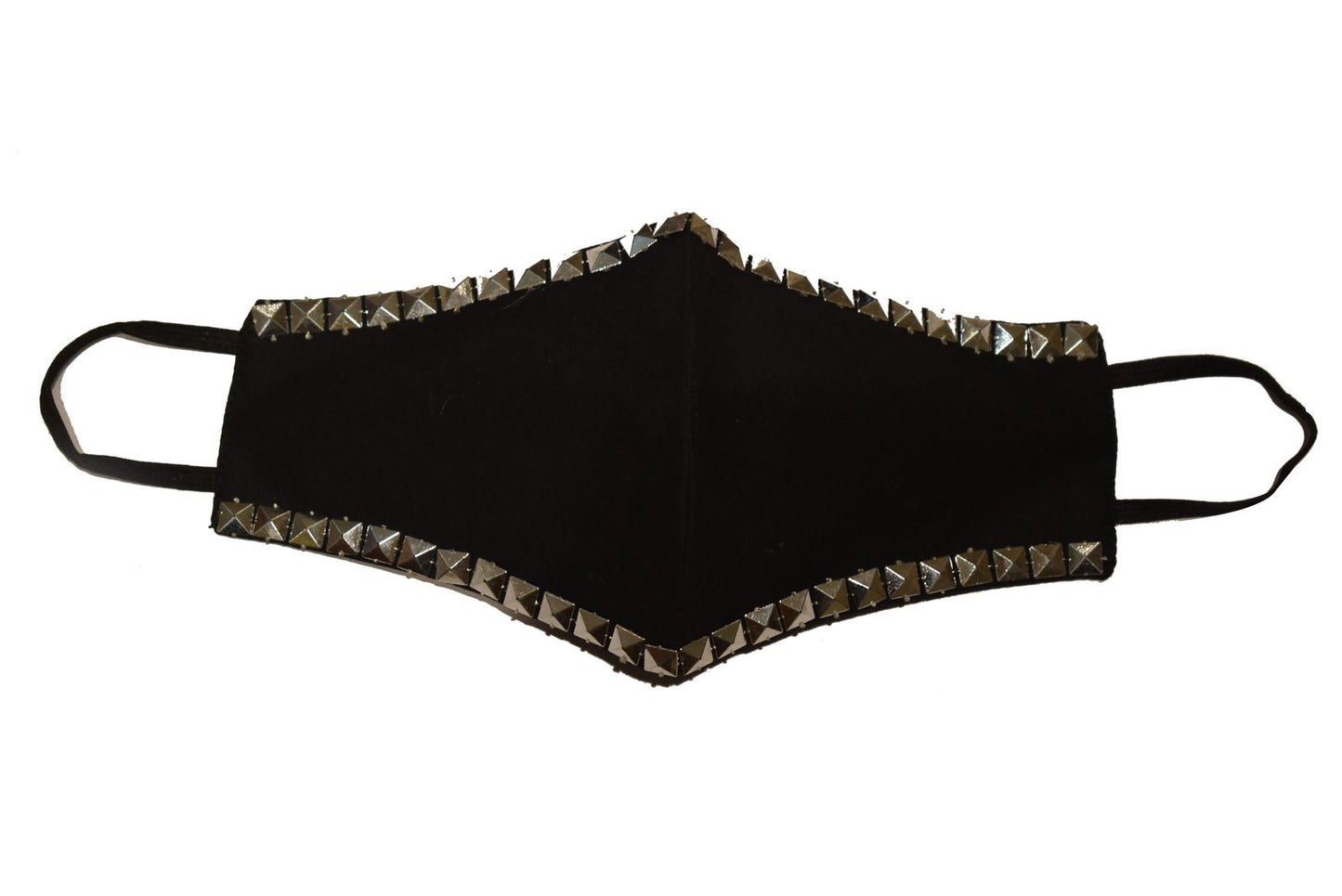 Black mask with silver square lace