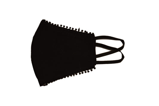 Black mask with black small lace