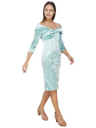Off Shoulder Velvet Dress