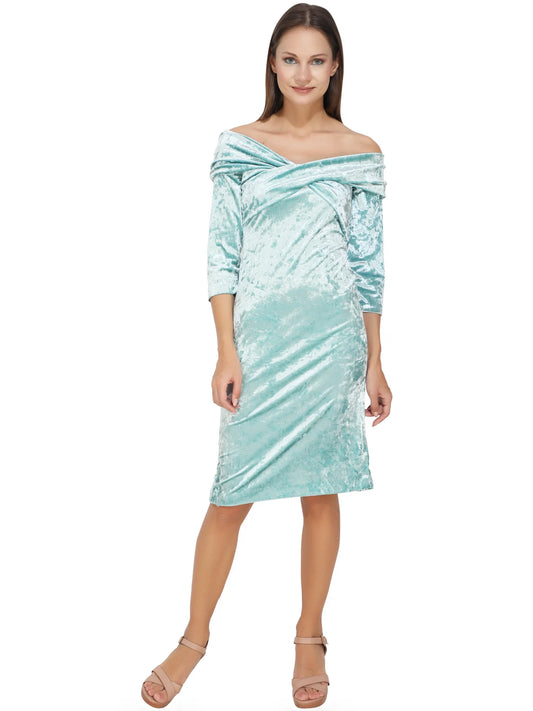 Off Shoulder Velvet Dress