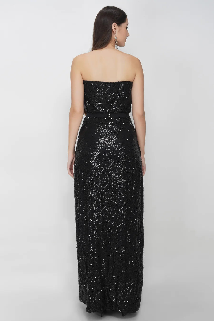 Tube Style Black Sequin Dress