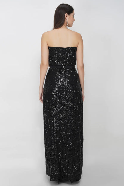 Tube Style Black Sequin Dress